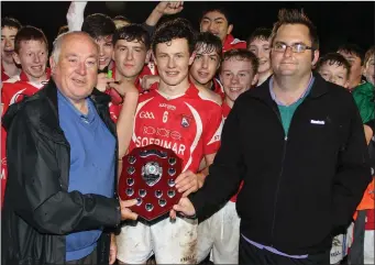  ??  ?? Successful captain Aaron Murphy with Noel O’Keeffe and Dean Goodison.