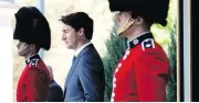  ?? JUSTIN TANG / THE CANADIAN PRESS ?? Prime Minister Justin Trudeau arrives for a press conference following a swearing-in ceremony on Wednesday.