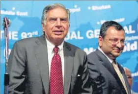  ?? PTI/FILE ?? Ratan Tata and Cyrus Mistry: In happier times