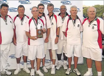  ??  ?? SUCCESSFUL SIDE: The EP B team that won silver at the Perfect Delivery interprovi­ncials are, from left, Shane Gobey (not pictured), Nap Erasmus, Barry van Wyk, Peter Reed (manager), Rudi Herbst, Le Roux Fourie, Gary Adams, Andrew Long and Terry Cawood