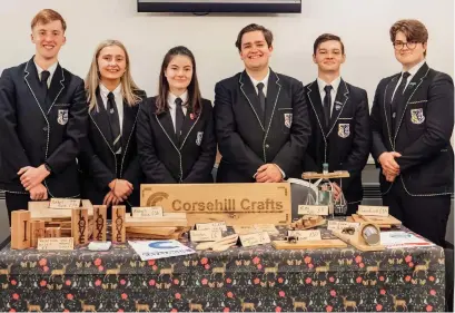  ?? ?? Stewarton Academy pupils with their business Corsehill Craft last year