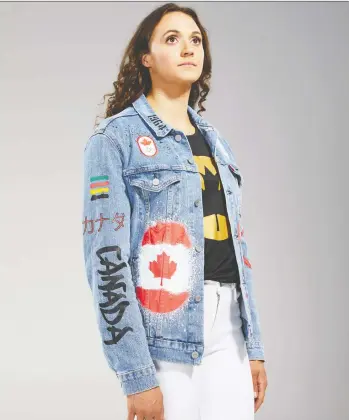  ?? FINN O'HARA/TEAM CANADA ?? Olympian Kylie Masse sports Team Canada's look for the 2021 Games, which has already drawn harsh criticism.