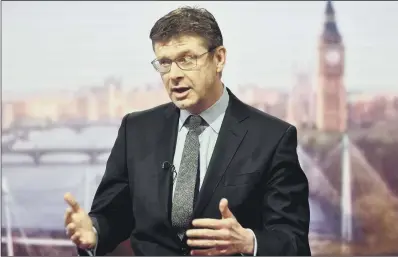  ?? PICTURE: JEFF OVERS/BBC/PA WIRE. ?? ‘CLEAR-EYED’: Business Secretary Greg Clark appearing on The Andrew Marr Show yesterday.