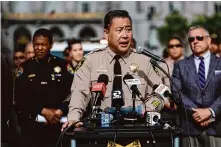  ?? Gabrielle Lurie/The Chronicle ?? Sheriff Paul Miyamoto said that while there was no evidence of coordinati­on, the attacks “had a common theme of kind of going after people who were enforcing the rules.”