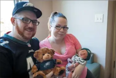  ?? SUBMITTED PHOTO ?? Pictured from left: Michael Bloomer, Brittany Bloomer and newborn, Mason Bloomer, who was born at Chester County Hospital in October.