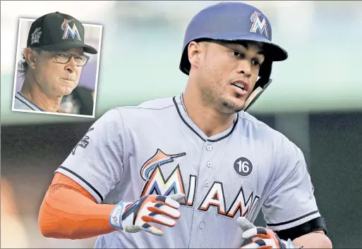  ?? Getty Images (2) ?? FISH TALE: Marlins slugger Giancarlo Stanton is writing quite a script to his second half, hitting .316 with 18 home runs since the break, including a span of homers in six straight games. Miami manager Don Mattingly knows about that kind of prolific...