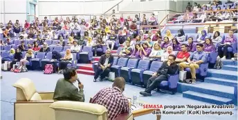  ??  ?? SEMASA program ‘Negaraku Kreativiti dan Komuniti’ (K@K) berlangsun­g.