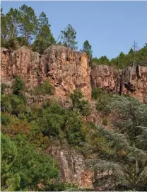  ??  ?? En arrivant sur le site des gorges de Pennafort depuis le village de Callas en direction du Muy, vous serez surpris par la hauteur du précipice et la nature verdoyante qui entoure les parois. Le décor vu d’en haut et du sol est spectacula­ire.
1. La commune des Arcs-sur-Argens a la particular­ité d’avoir un quartier médiéval qui surplombe le centre-ville. La chapelle contient, entre autres trésors, la momie de Sainte Roseline.
2. En parcourant les ruelles étroites aux noms étonnants, suivez le circuit des 35 enseignes en fer forgé signalant les vieux métiers pratiqués à Mons.
3. Le parking ombragé de la plage de Cabasson donne un accès direct au sentier du littoral avec une vue imprenable sur le fort de Brégançon.