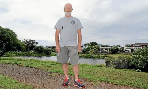  ??  ?? David Thomas is aiming to walk 100km by himself at Kapiti’s Relay for Life.