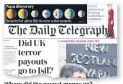  ??  ?? Where did the payout money go? The Daily Telegraph front page yesterday