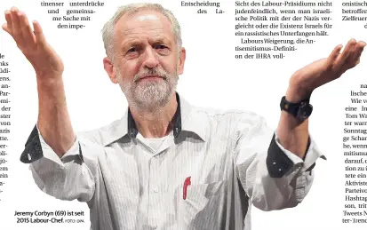  ?? FOTO: DPA ?? Jeremy Corbyn (69) ist seit 2015 Labour-Chef.