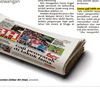  ??  ?? Keratan akhbar BH Ahad, semalam.