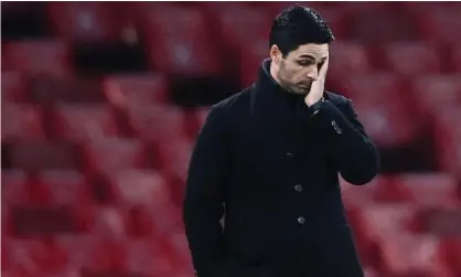  ??  ?? Pressure on Mikel Arteta increased after Arsenal’s home defeat to Burnley. Photograph: LaurenceGr­iffiths/Reuters