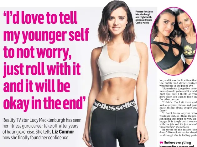  ??  ?? Fitness fan: Lucy Mecklenbur­gh and (right) with personal trainer Cecilia Harris