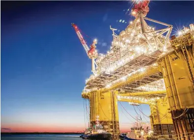  ?? Shell Oil ?? Shell’s largest floating platform in the Gulf of Mexico, the Appomattox, has trekked to its location 80 miles off the southeaste­rn coast of Louisiana. More than 1.7 million acres of federal waters were leased by oil companies Wednesday.