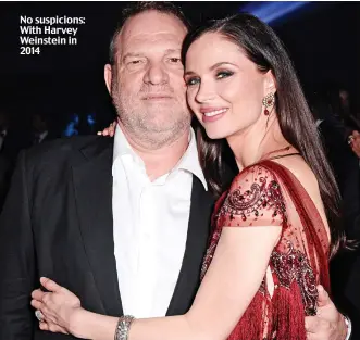  ??  ?? No suspicions: With Harvey Weinstein in 2014