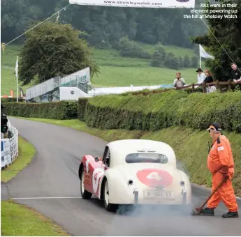  ??  ?? XKS were in their element powering up the hill at Shelsley Walsh