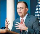  ?? WIN MCNAMEE/GETTY ?? Acting chief of staff Mick Mulvaney’s comments about Ukraine aid drew immediate fallout on Thursday.