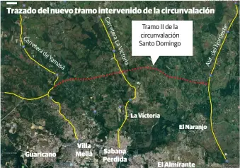  ?? RAMÓN L. SANDOVAL ?? Las áreas que serán impactadas desde Punta, Villa Mella, hasta la Autovía del Nordeste.