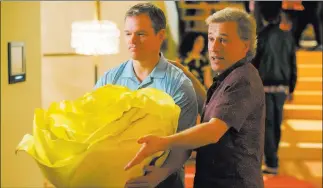  ??  ?? Matt Damon as Paul and Christoph Waltz as Dusan in “Downsizing.” Paramount Pictures