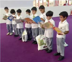  ?? — Supplied photos ?? The ongoing Sharjah Reading Festival opens a new world to schoolchil­dren who are looking for encouragem­ent to pursue their passion and improve their knowledge level.