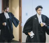  ?? DARIO AYALA / MONTREAL GAZETTE ?? Tiago Murias, right, and Mathieu Brousseau, left, were
defence lawyers for the accused teen. Murias said he believes the teen fell prey to radical propaganda.