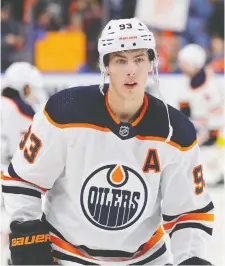  ?? TIMOTHY T. LUDWIG/GETTY IMAGES ?? Ryan Nugent-Hopkins hasn’t been on the scoresheet as much this season, but Edmonton coach Dave Tippett says he’s still making a difference by playing a smart, two-way game.