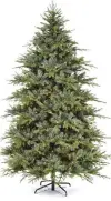  ??  ?? The CANVAS Pre-Lit Harrison 7.5-foot Noble Fir Tree has 900 clear lights and 4,250 branch tips to display plenty of ornaments. $499, from CanadianTi­re.ca.