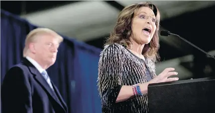  ?? MARY ALTAFFER/ASSOCIATED PRESS FILES ?? If Sarah Palin becomes President Donald Trump’s ambassador to Canada, she’ll be a gift to humourists.