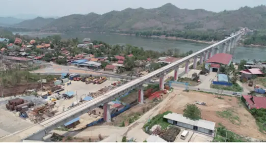  ??  ?? The Luang Prabang bridge over the Mekong River in Laos on April 23. It is part of the China-laos Railway, a major Belt and Road cooperatio­n project