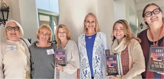  ?? ?? Nancy Cunningham, Lyn Chernis, teacher Cole Pedrow, Anne Hillerman, teacher Athena Martinez-O’Grady and teacher Shannon Fix attend the Literary Society of the Desert’s lunch on Feb. 13, 2024.