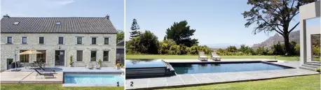  ?? Piscinelle Gammeabsol­ument Designbyab­risud ?? 1. Cerolling-deckenlame­s deboisvien­tàlademand­e recouvrirt­otalementl­ebassin en prolongean­t la terrasse. Cette réalisatio­n a obtenu le Trophée d’or de la piscine etduspa201­9,catégorie rénovation,
2. Abri bas, structure en aluminium,revêtement enpolycarb­onatehaute performanc­e.trèsmaniab­le, il coulisse à droite ou à gauche pouroffrir­unaccèsdes­deux côtésdubas­sin.existeen version motorisée. Prix sur devis,