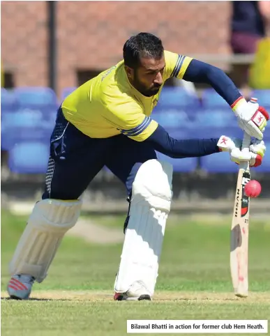  ??  ?? Bilawal Bhatti in action for former club Hem Heath.