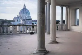  ?? ?? AT A GLANCE. From the terrace of the Niche at the Vatican Museums, you can see the St Peter’s basilica cuppola.