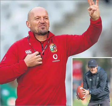  ?? ?? Gregor Townsend, seen with the Lions during the tour of South Africa, has called on Alan-basson Zondagh (inset)