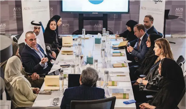  ?? ?? ↑
Sharjah Business Women Council, in collaborat­ion with the American University of Sharjah, has launched a round table discussion series.