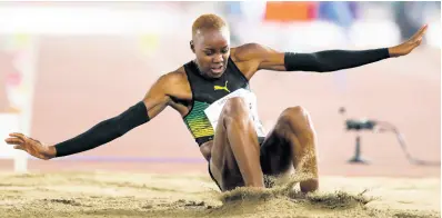  ??  ?? Tissanna Hickling of Jamaica competes in the women’s high jump during the athletics competitio­n at the Pan American Games in Lima, Peru, yesterday. Hickling won the bronze medal with a distance of 6.59m.