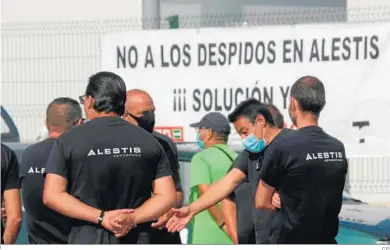  ?? C.P. ?? Una de las protestas contra los despidos en Alestis Puerto Real.