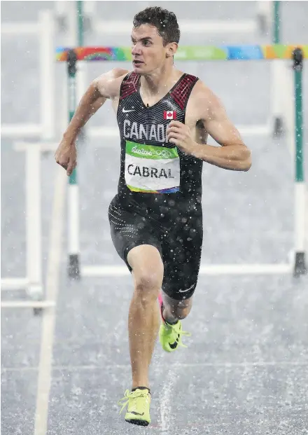  ?? — GETTY IMAGES FILES ?? Oregon-born and California-raised Johnathan Cabral surprised Canadian media with a sixth-place finish in the men’s 110-metre hurdles final. Mostly because no one knew who he was.