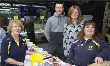  ??  ?? Deirdre Keating, Owen Corrigan, Rebecca Corrigan and Derri Keating at the fundraisin­gcoffee morning at the Martello in aid of Lakers.