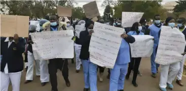  ?? ?? Nurses have protested previously about poor working conditions and remunerati­on.