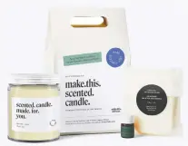  ??  ?? Candle-making is proving popular; this kit is by make.this.universe.