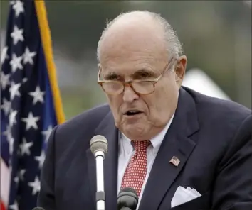  ?? Charles Krupa/Associated Press ?? Trump attorney Rudy Giuliani speaks Aug. 1, 2018, in Portsmouth, N.H.