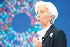  ?? ?? Lagarde warned about the risk of acting “too late” on interest rate cuts.