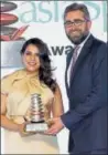  ??  ?? Richa Chadha with Bjorn Rettig, CEO, Hubert Burda Media India Pvt. Ltd