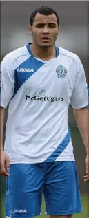  ??  ?? Ethan Boyle sporting the Finn Harps colours in 2016.