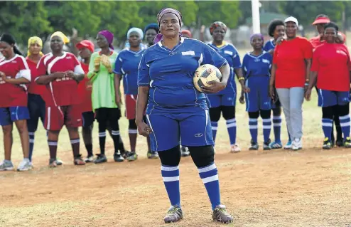  ?? Picture: Masi Losi ?? Meriam Mushwana, 65, from Nkowakowa in Tzaneen, is one of two grannies who were invited to Russia to show off their soccer skills.