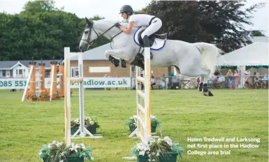  ??  ?? Helen Tredwell and Larksong net first place in the Hadlow College area trial