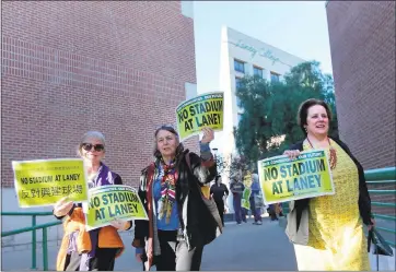  ?? RAY CHAVEZ — STAFF PHOTOGRAPH­ER FILE ?? Community members, Laney College students and staff, and community organizers had their voices heard and in December were able to successful­ly block the A’s stadium proposal for downtown Oakland near Laney College.