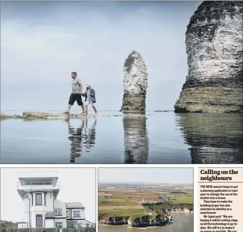  ?? PICTURES: SIMON HULME. ?? ROOMS WITH A VIEW: The former coastguard station at Flamboroug­h Head has stunning views out to the area’s coastal bays and the North Sea. The building’s new owner Zahid Iqbal aims to convert it into a ‘cutting-edge’ home after he paid £170,000 at...
